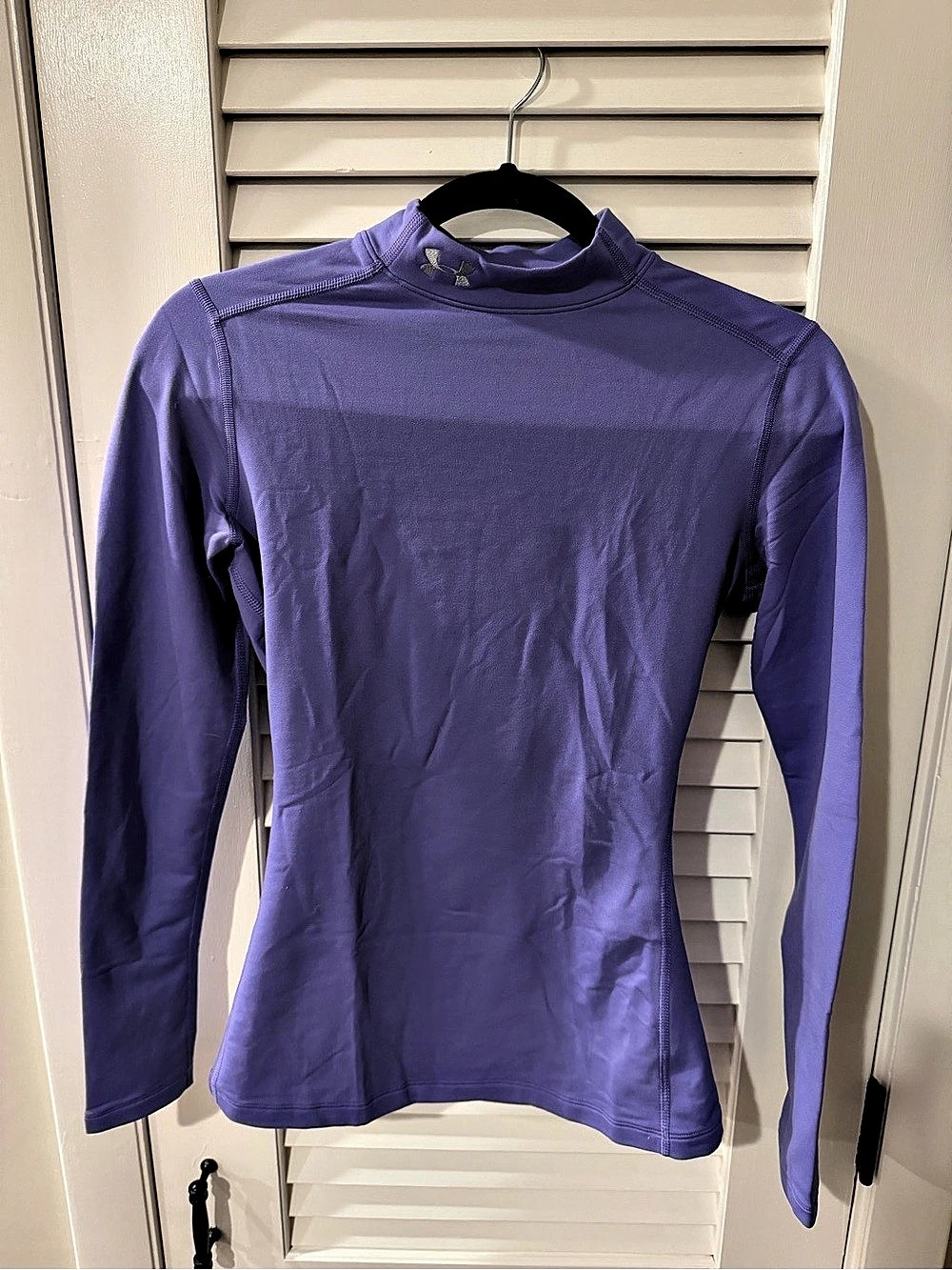 Under Armour ColdGear Semi-Fitted Long Sleeve Mock Neck Purple Small Like New